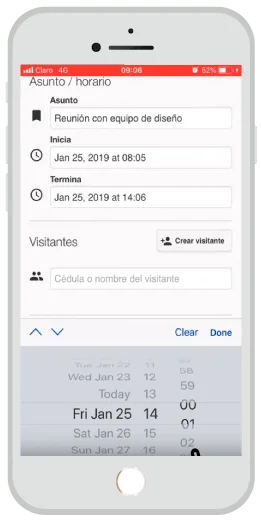 Interfaz Visit Entry Interface cita