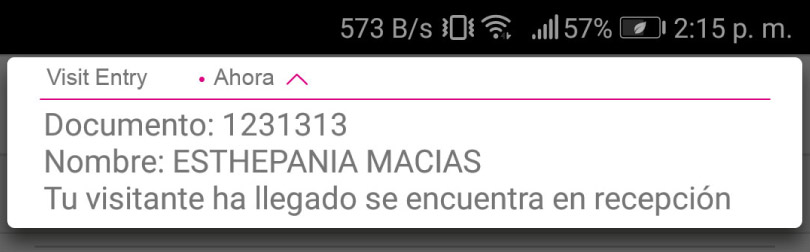 Notificaciones de visita